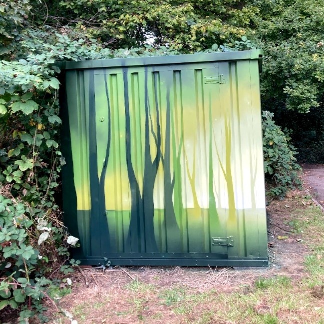 Cynhwysydd cludo gwyrdd coetir bach